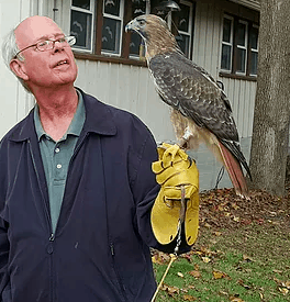 Dr Thomas Wieland and a Hawk
